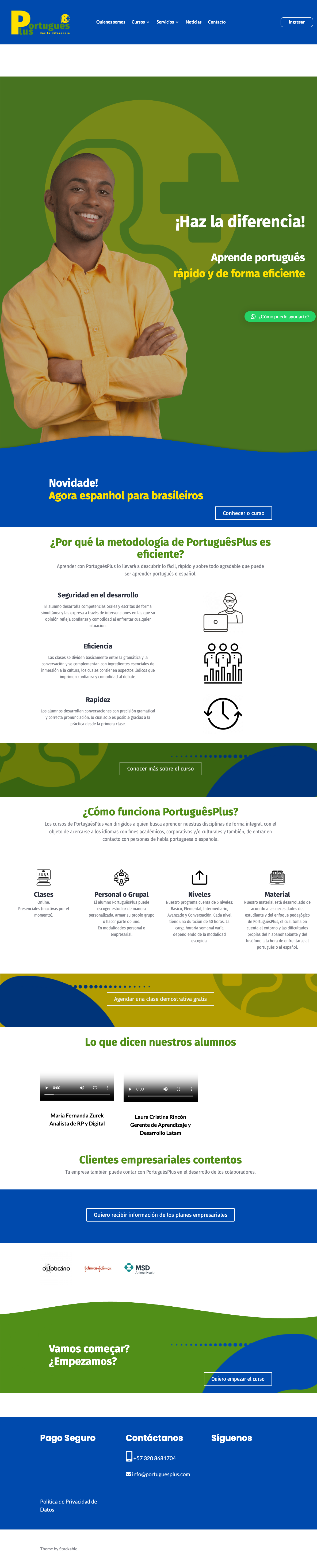 Sitio actual portuguesplus.com